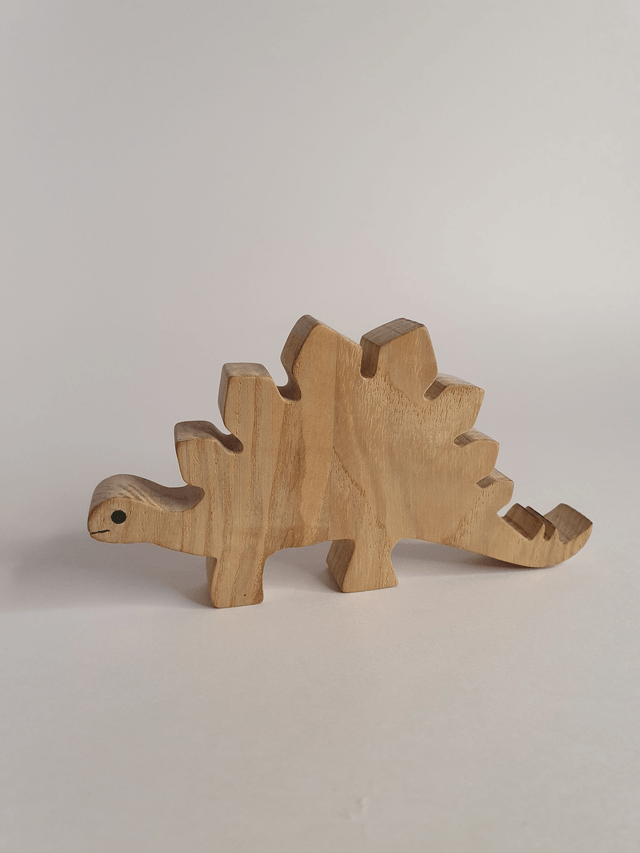 Lot de 3 dinosaures décoratifs en bois de hêtre