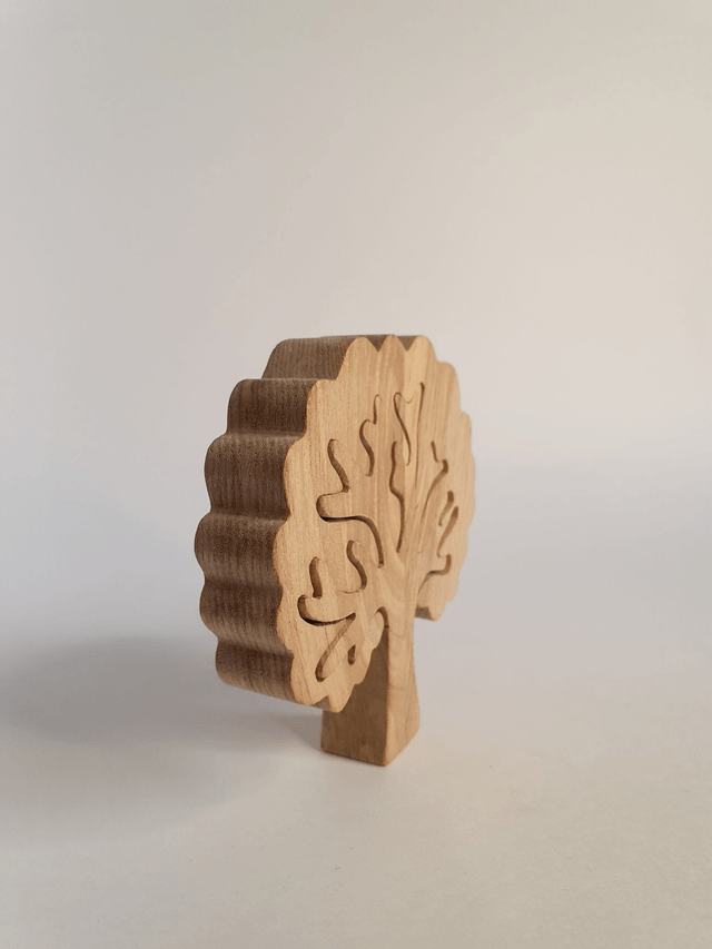 Arbre puzzle décoratif en bois de chêne