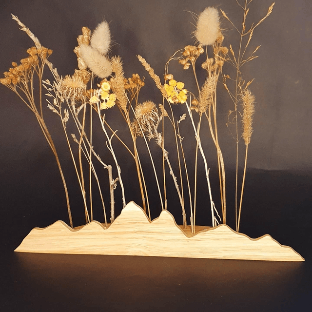 Support décoratif pour fleurs séchées silhouette "Montagnes" 