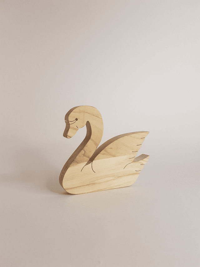 Cygne décoratif en bois grand modèle